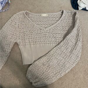 Altar'd State Light Gray Knit Sweater
